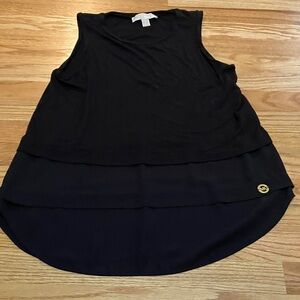 Michael Kors Black Layered Tiered Tank top